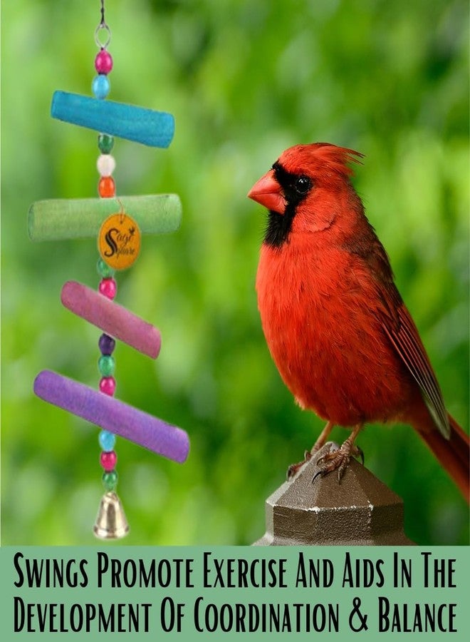 Sage Square Playful Natural Wood Hanging Toy Cage Accessories for Cockatiel, Lovebird, Budgerigar, Canary, Budgeri Birds - Image 3